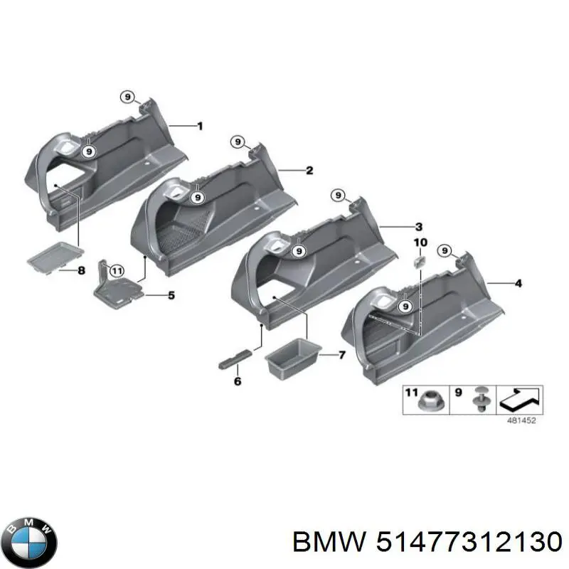 51477312130 BMW Левое крепление переднего бампера