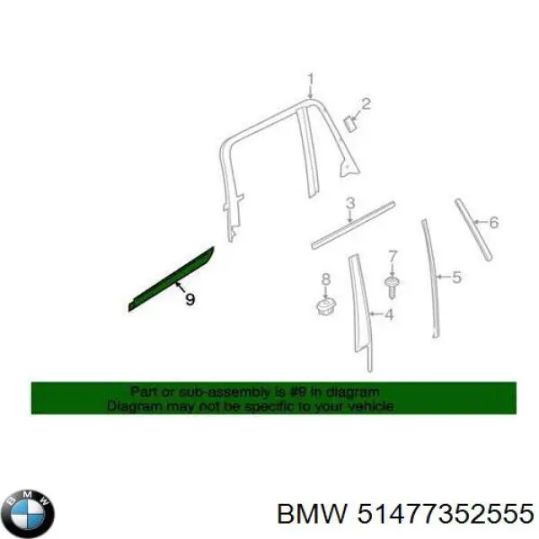 51477352555 BMW накладка (молдинг порога наружная передняя левая)