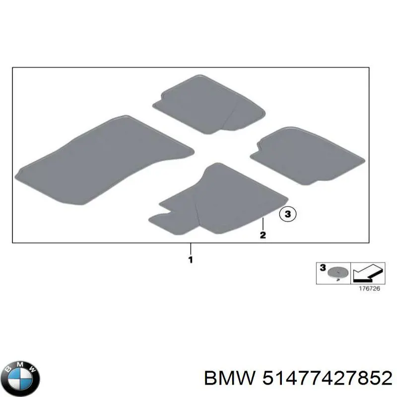 Коврики передние + задние, комплект BMW 51477427852