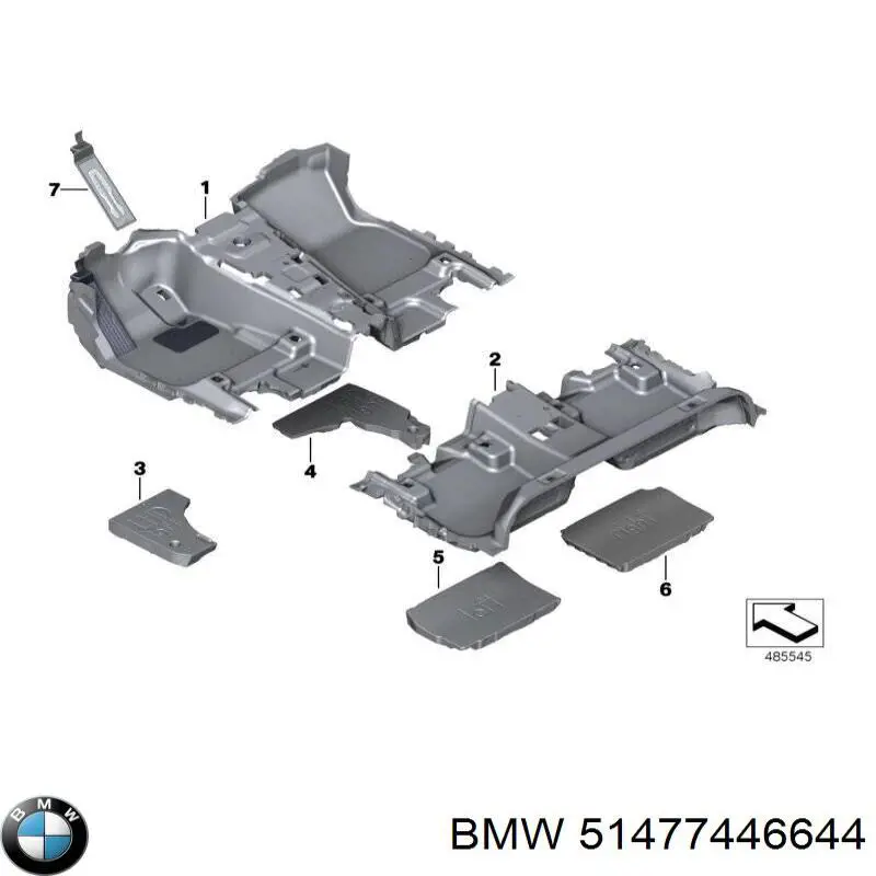 51477446644 BMW Покрытие напольное салона, переднее