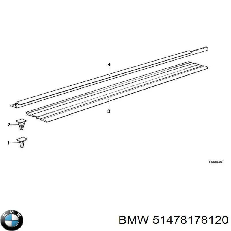 Купить 51478178120 BMW Накладка (молдинг) порога наружная передняя правая