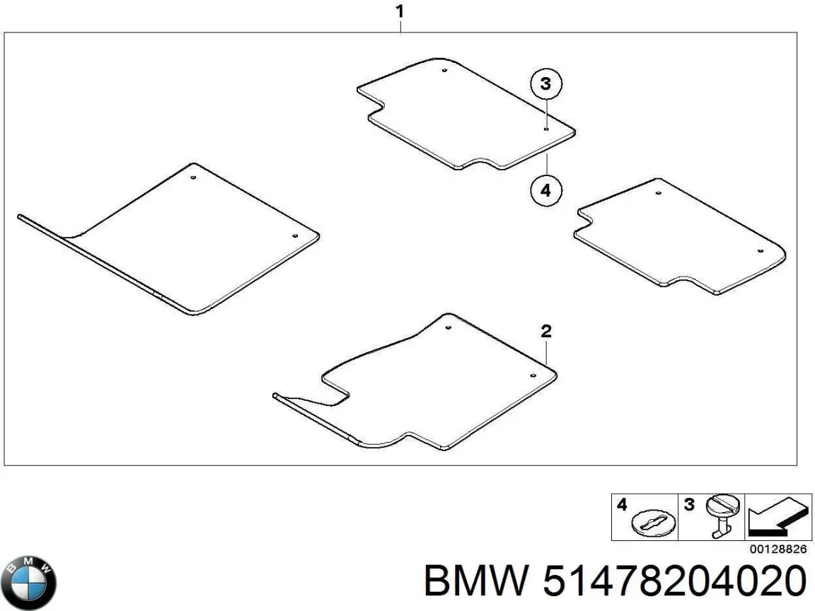 Комплект ковриков BMW 51478204020 цена, от 252.21 USD