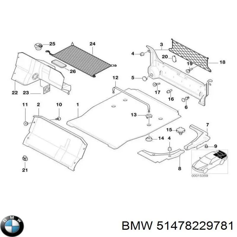 Сетка багажного отсека BMW 51478229781