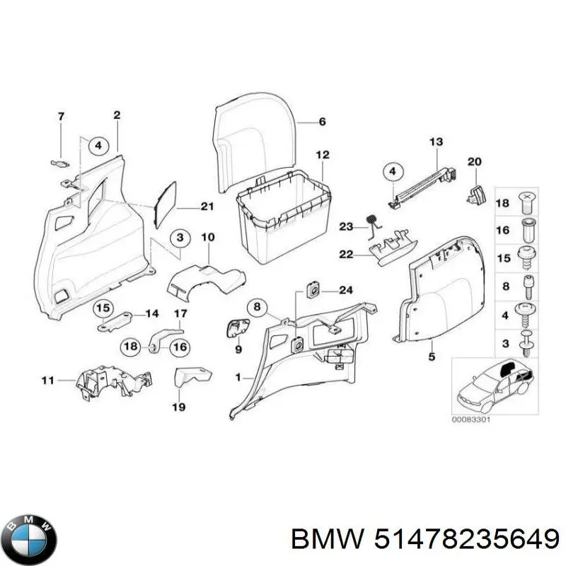 Подкрылок задний левый 51478235649 BMW