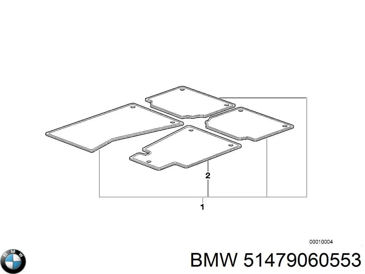 Коврики передние + задние, комплект BMW 51479060553