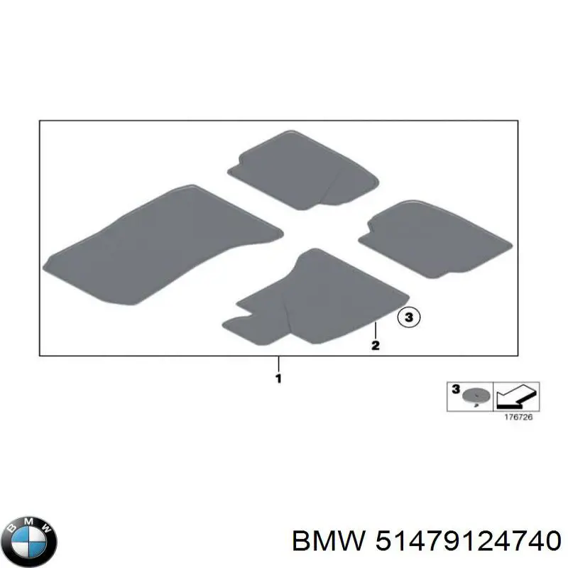 51479124740 BMW коврики передние + задние, комплект