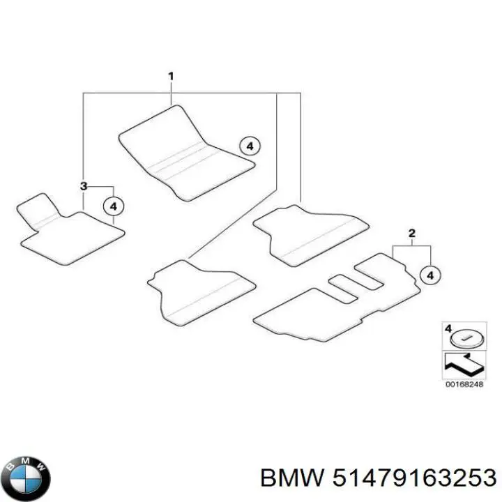 Купить 51477290133 BMW Коврики автомобильные