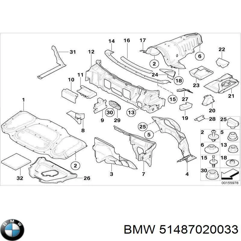 51487020033 BMW Шумоизоляция моторного щита