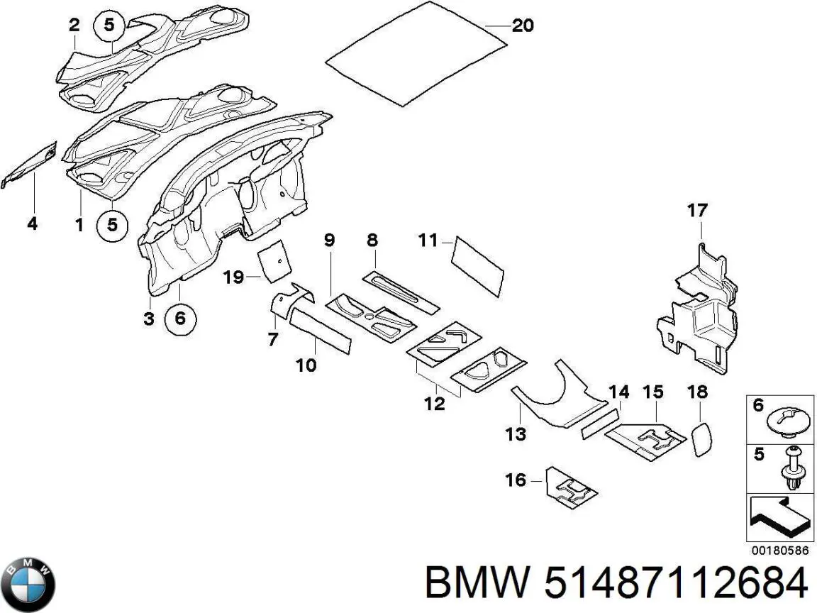 51487112684 BMW Шумка капота