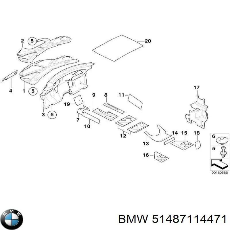 51487114471 BMW Шумка капота