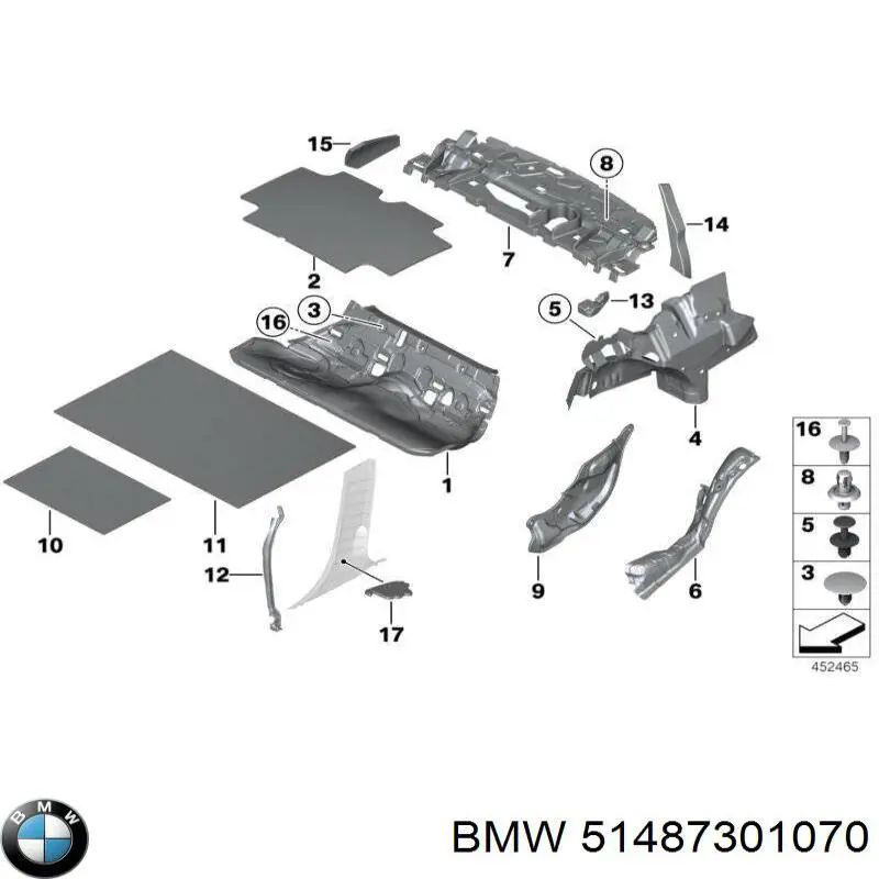 Уплотнитель крыла 51487301070 BMW