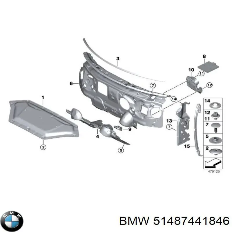 51487122478 BMW Шумоизоляуия моторного щита