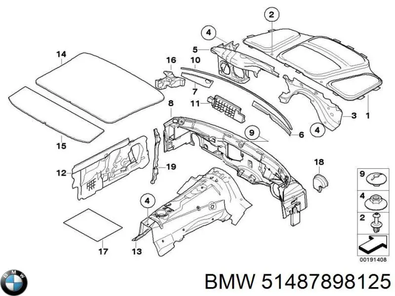 51487898125 BMW Шумка капота