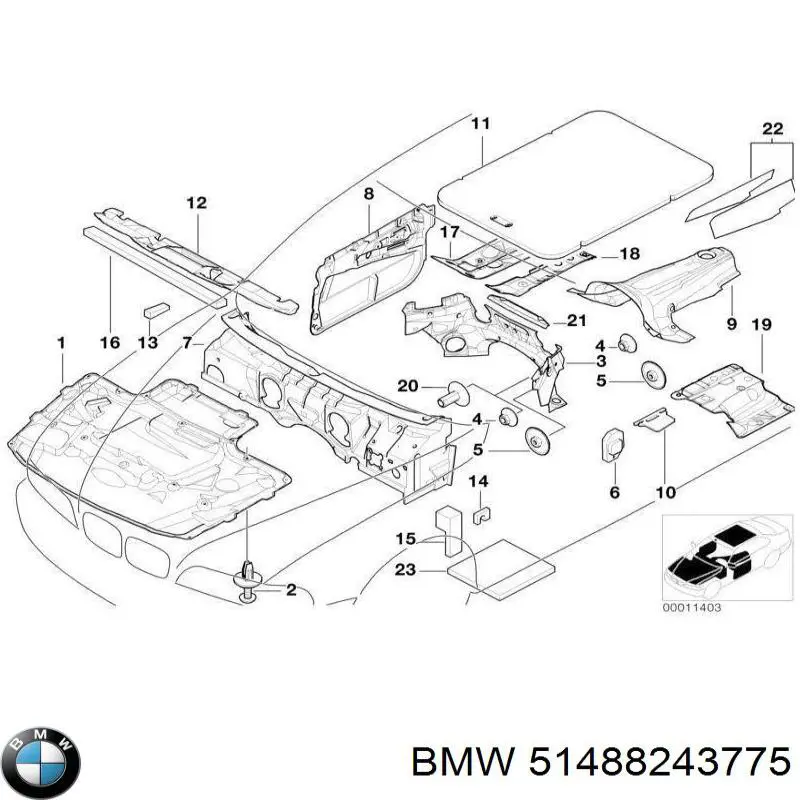 51488243775 BMW Шумоизоляция моторного щита
