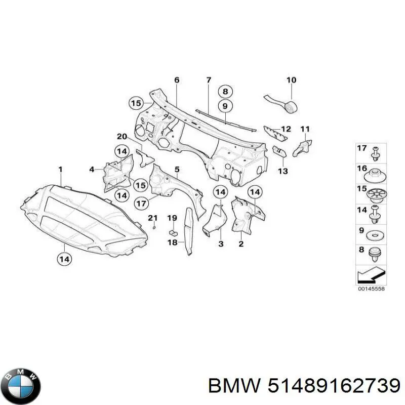 Купить 51489162739 BMW Шумоизоляция моторного щита