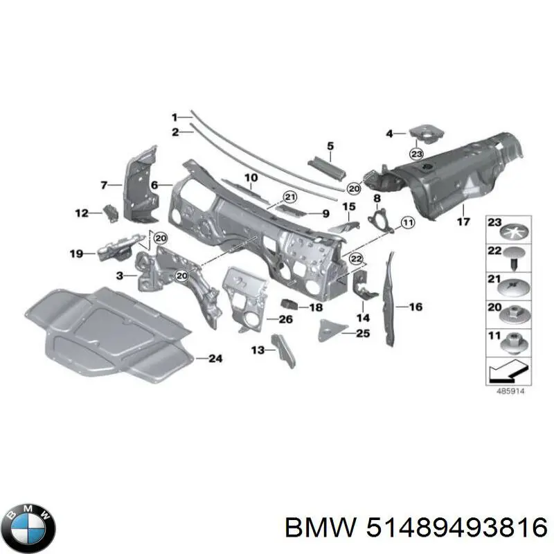 51487122478 BMW Шумоизоляуия моторного щита