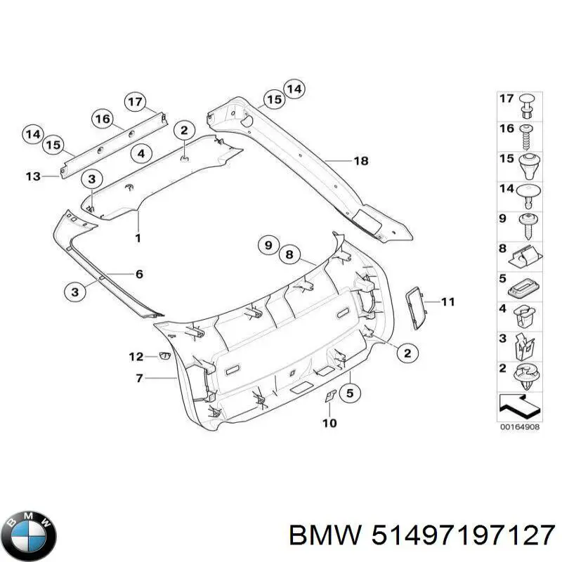 Купить 51497197127 BMW Обшивка-облицовка задней двери