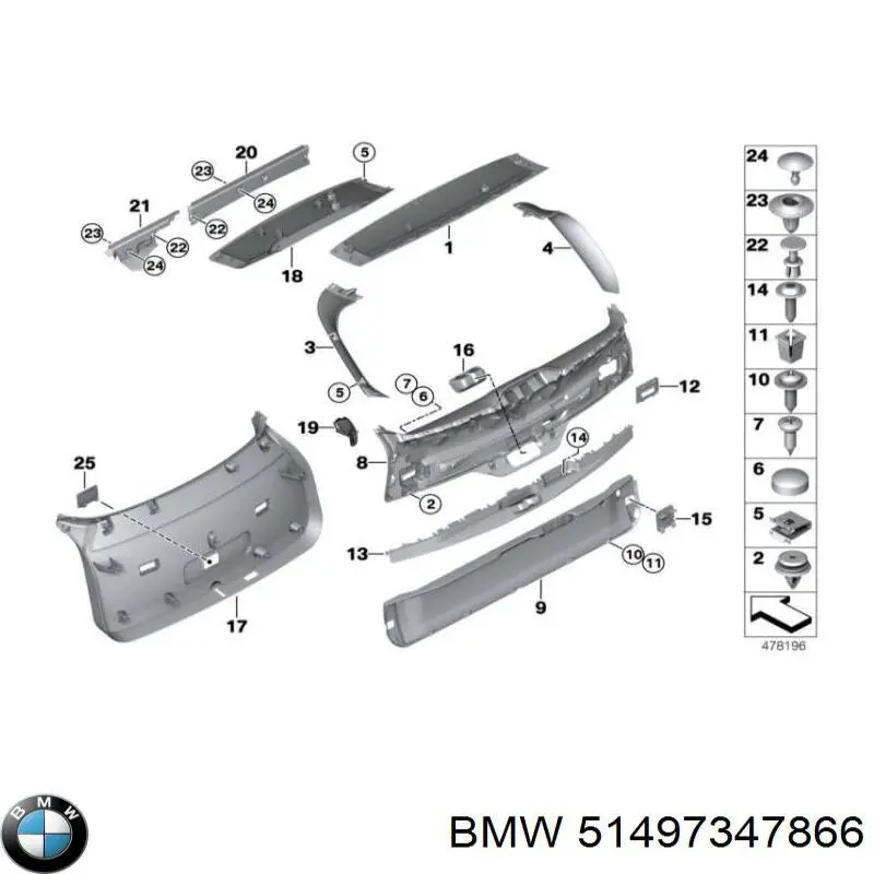 51497347866 BMW Обшивка-облицовка багажника
