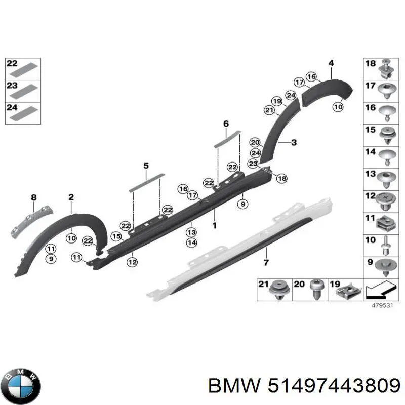  BMW 51497443809 цена, от 41.55 USD