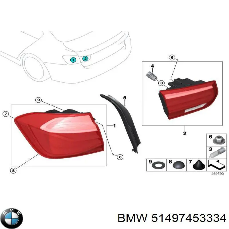 Накладка водосточного желоба задняя правая BMW 51497453334 цена, от 47.09 USD