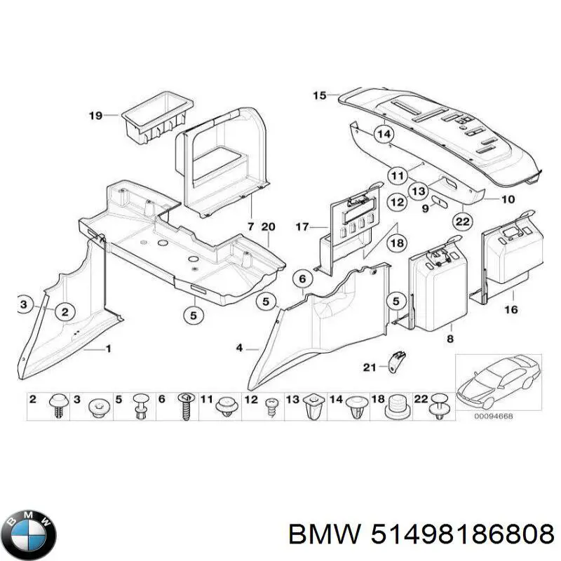 Обшивка (облицовка) крышки багажника (двери 3/5-й задней) 51492497194 BMW