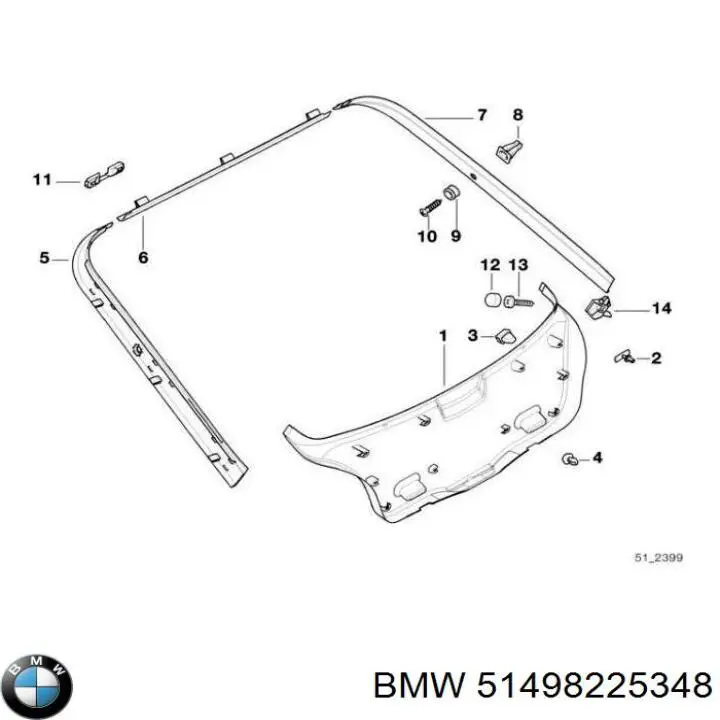 Пистон (клип) крепления подкрылка переднего крыла 51498225348 BMW