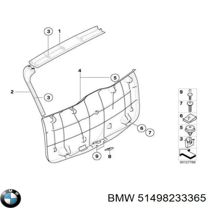 Молдинг стекла заднего BMW 8233365 цена, от 123.96 USD