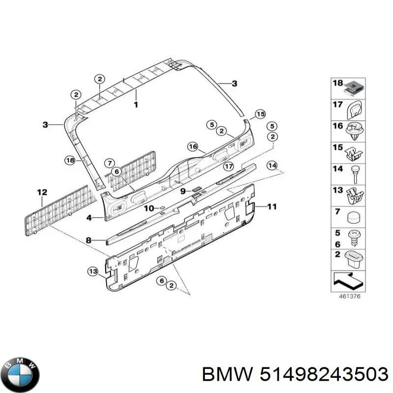 51498243503 BMW Обшивка-облицовка багажника
