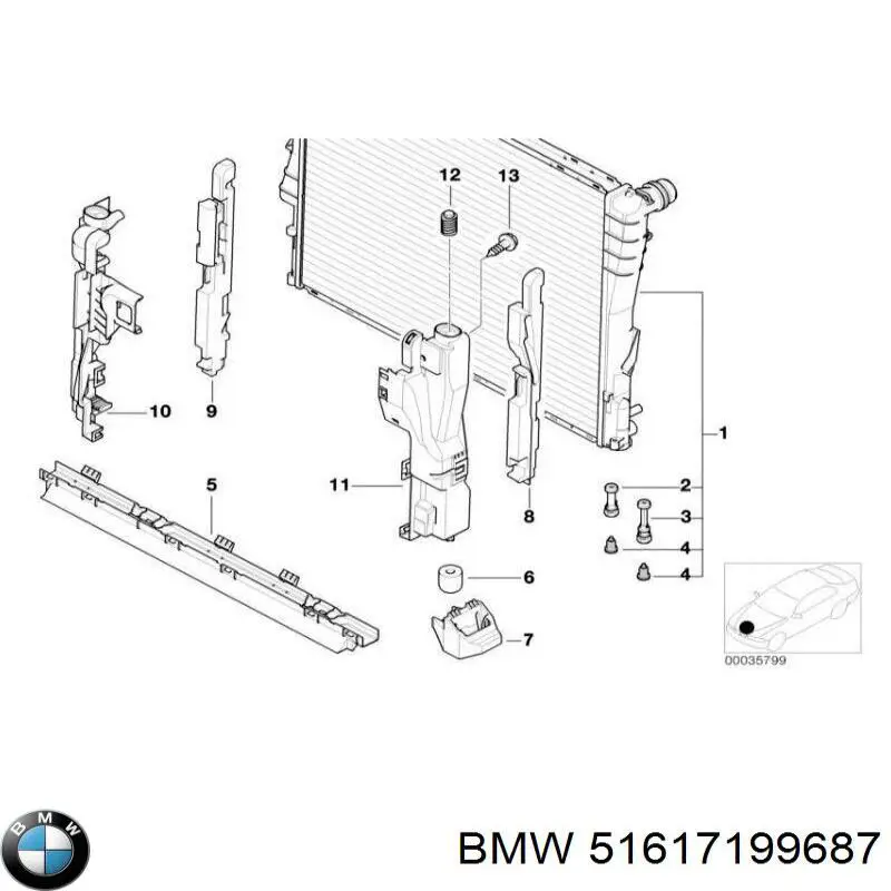Крышка (пробка) расширительного бачка BMW 51617199687