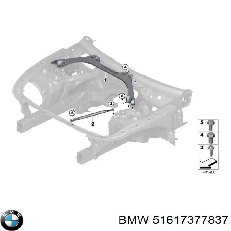 Левый рычаг передней нижней подвески BMW 51617377837 цена, от 33.86 USD