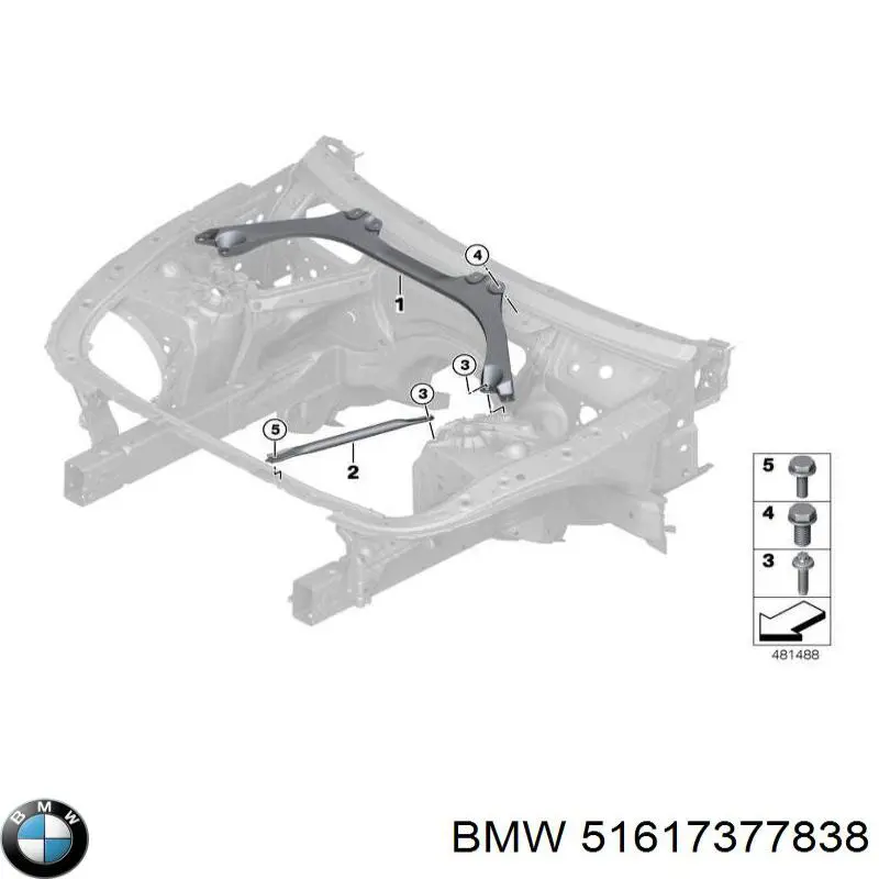 Правый рычаг передней нижней подвески BMW 51617377838 цена, от 31.04 USD