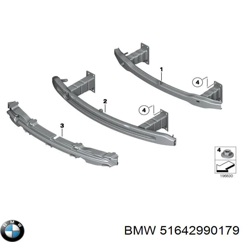 51642990179 BMW кронштейн (адаптер крепления фары передней левой)