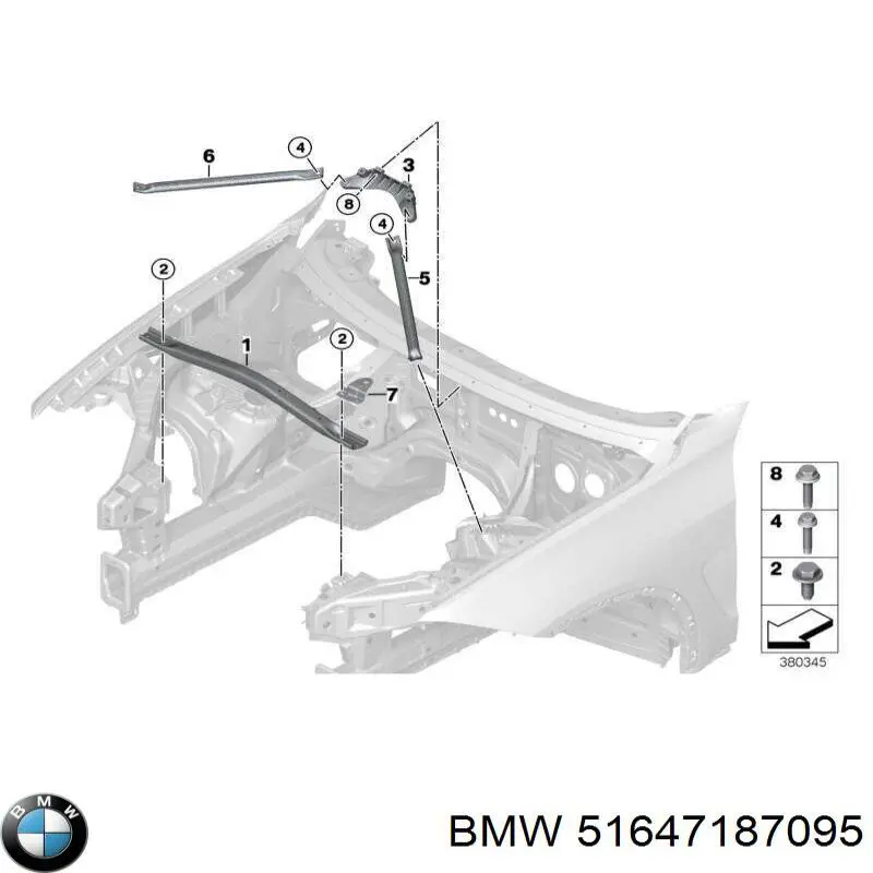51647187095 BMW усилитель суппорта радиатора, нижний