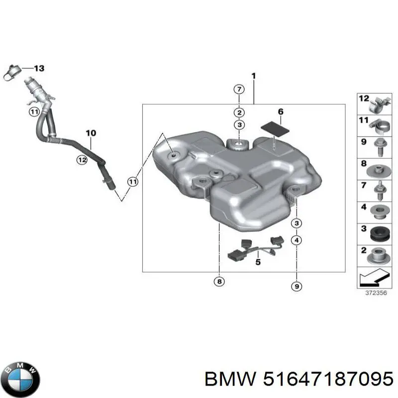 Refuerzo de pinza de radiador inferior 51647187095 BMW