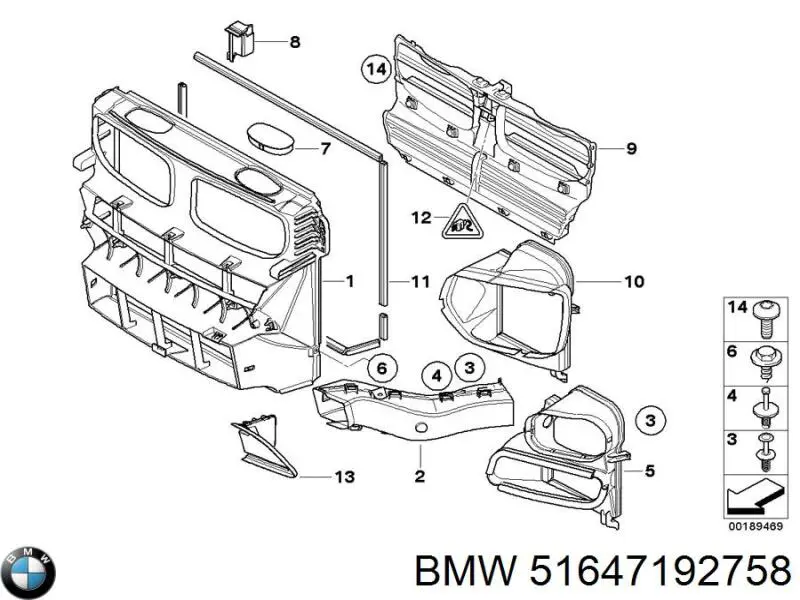 Suporte do radiador montado (painel de montagem de fixação das luzes) para BMW X6 (E71)