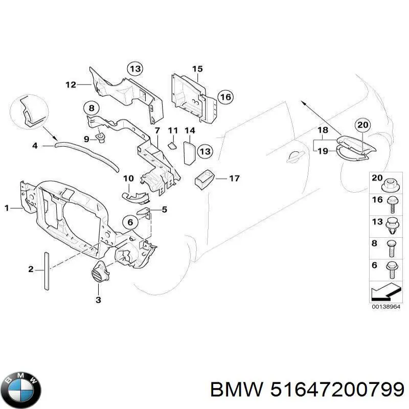 Панель передняя BMW 51647200799 цена, от 79.00 USD