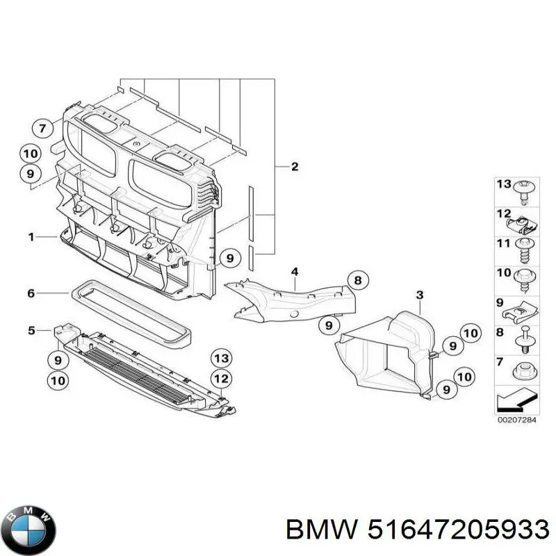 Conduto de ar (defletor) do radiador para BMW X6 (E71)
