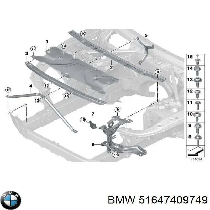 7409749 BMW Балка бампера переднего