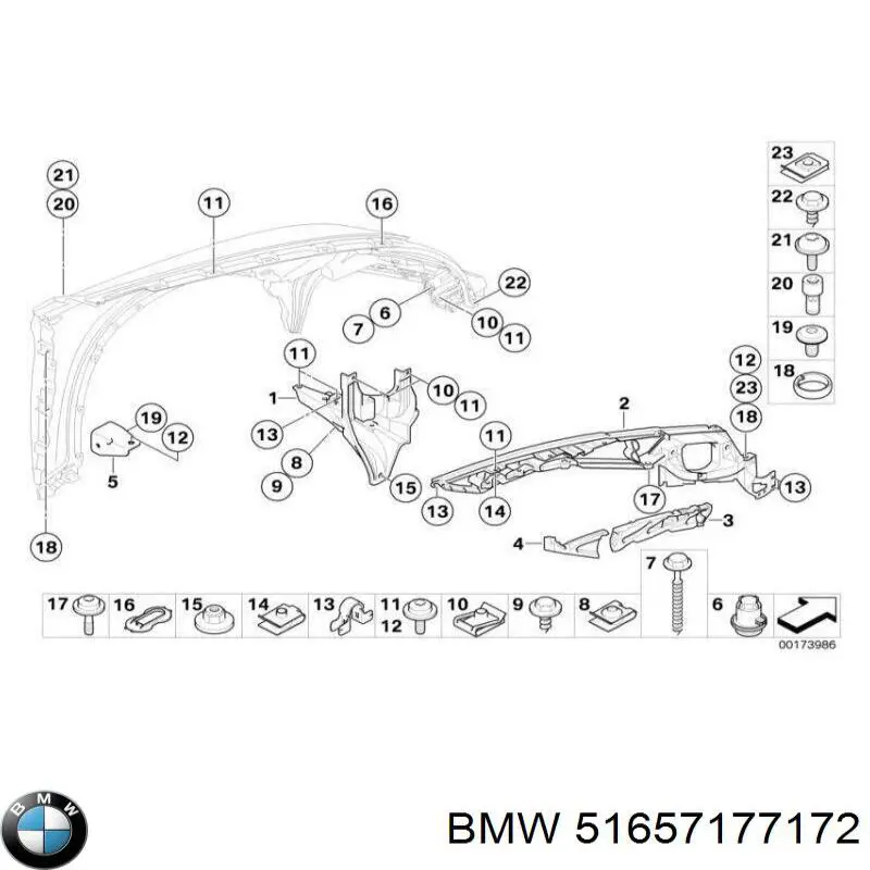 Уплотнитель крыла 51657177172 BMW