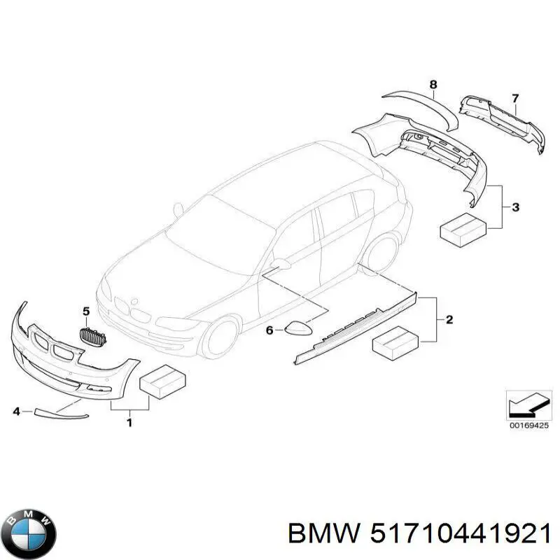 Купить 51710441921 BMW Решетка радиатора левая