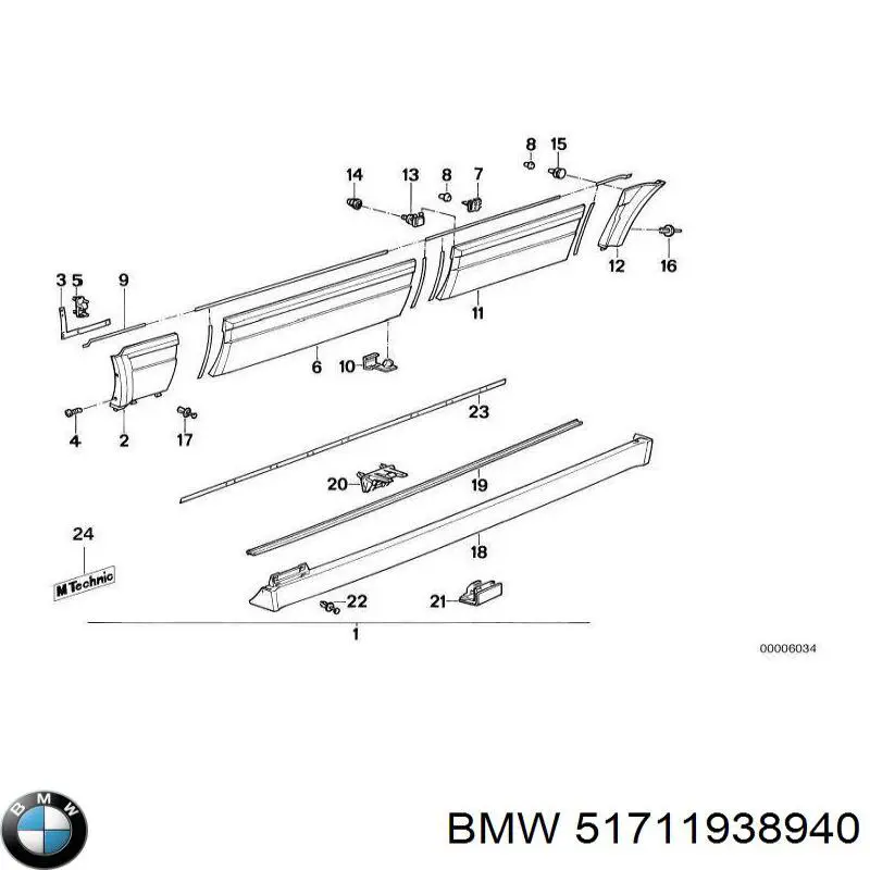 Пистон крепления подкрылка переднего крыла BMW 51711938940 цена, от 3.66 USD