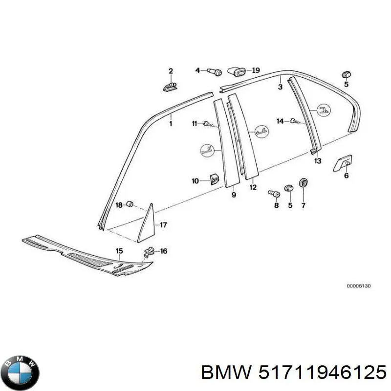Решетка дворников левая 1946125 BMW