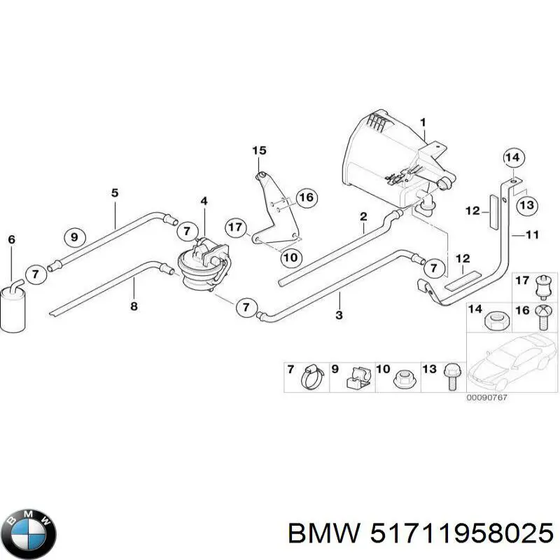 Купить 51711958025 BMW Болт (гайка) крепежа