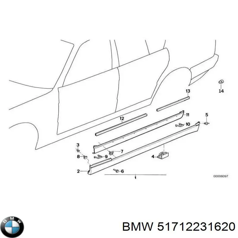 Прокладка клапанной крышки двигателя правая BMW 51712231620