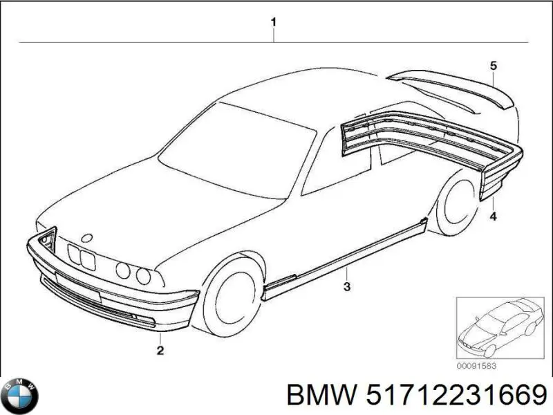 Спойлер крышки багажника 51712231669 BMW