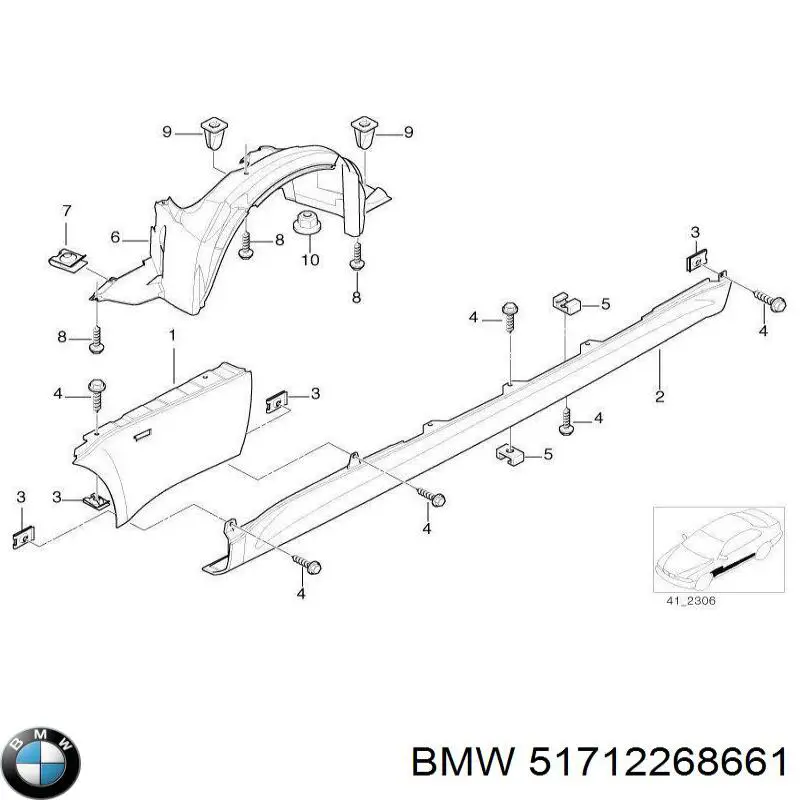 51712268661 BMW Подкрылок крыла переднего левый