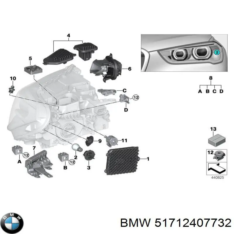 Решетка радиатора правая BMW 51712407732 цена, от 0.27 USD