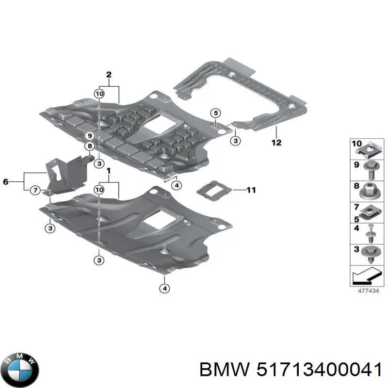 51713400041 BMW proteção de motor, de panela (da seção de motor)