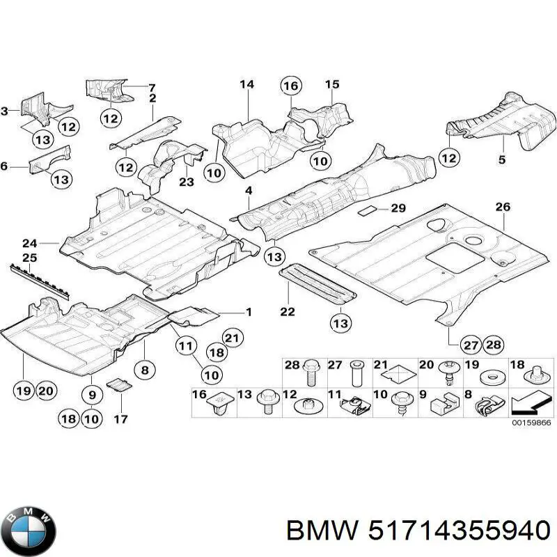 51714355940 BMW защита двигателя, поддона (моторного отсека)