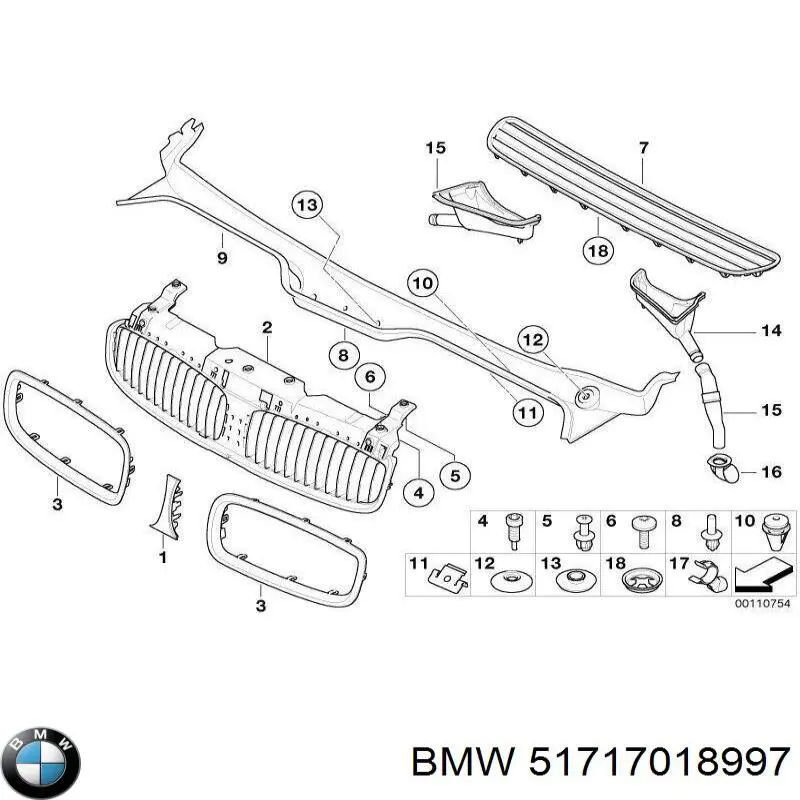 Радиатор кондиционера 51717018997 BMW